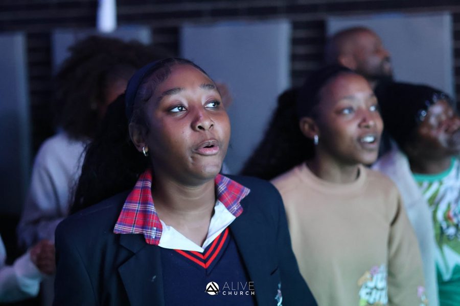 Young people worshipping at Alive Youth